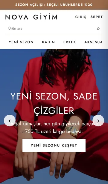 Aynı mağazanın telefon görünümü
